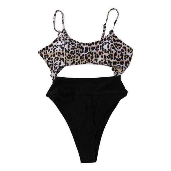 Leopard & Black, One-Piece Swim Suit, size L, Sexy, NWOT - Picture 1 of 3